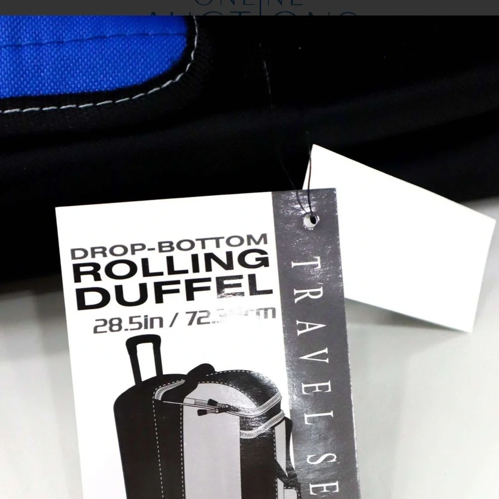 Blue and Black Duffel Bag